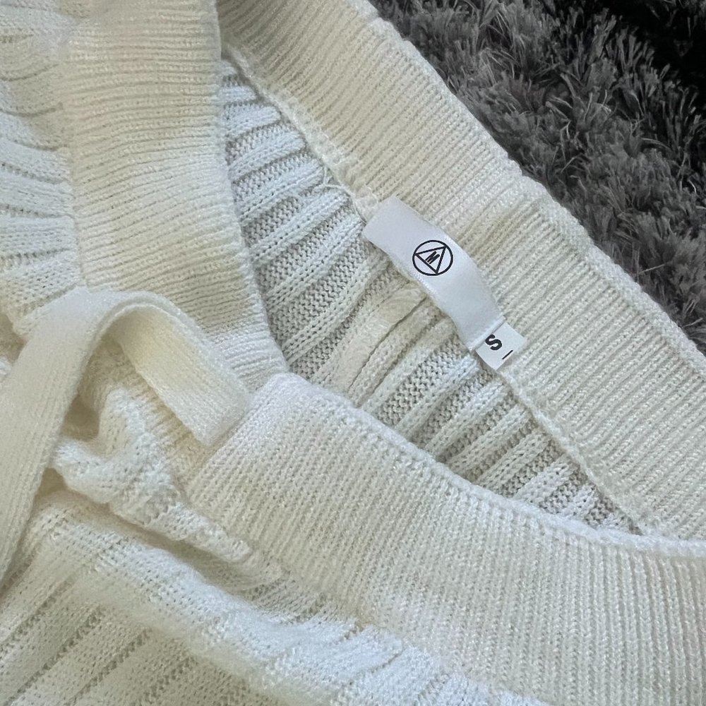 Brand New White/Cream Knitted Pants Women's Size S